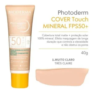 Protetor Solar Facial Bioderma Photoderm Cover Touch FPS 50+ – Muito Claro