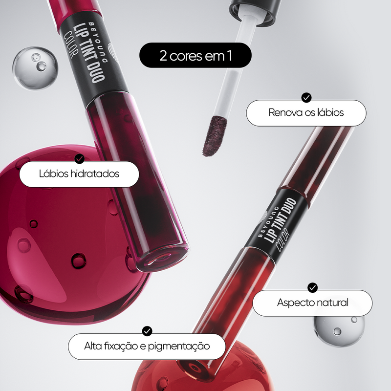 Lip tint com ácido hialurônico (duas cores)